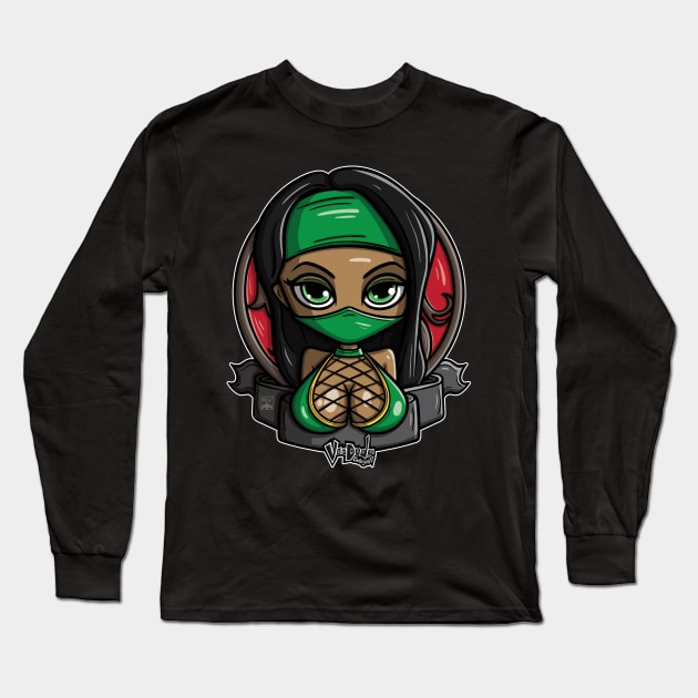 Jade Pin Up! Long Sleeve T-Shirt by VooDudeDesigns